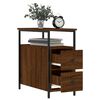 vidaXL Bedside Cabinet Set of 2 Brown Oak Engineered Wood, Iron Compact
