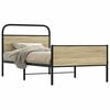 vidaXL Bed Frame Sonoma Oak Steel, Engineered wood Twin Durable