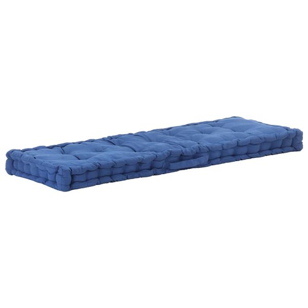 vidaXL Pallet Cushion Light Blue Cotton 47.2x15.7x2.8 in