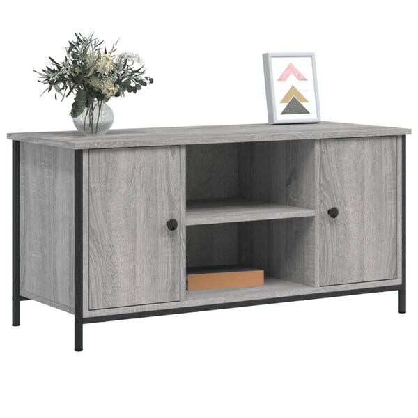 vidaXL TV Cabinet Grey Sonoma Engineered wood, Iron 39.4 x 15.7 x 19.7 in