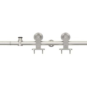 vidaXL Sliding Door Hardware Kit 72.0 " Stainless Steel Silver