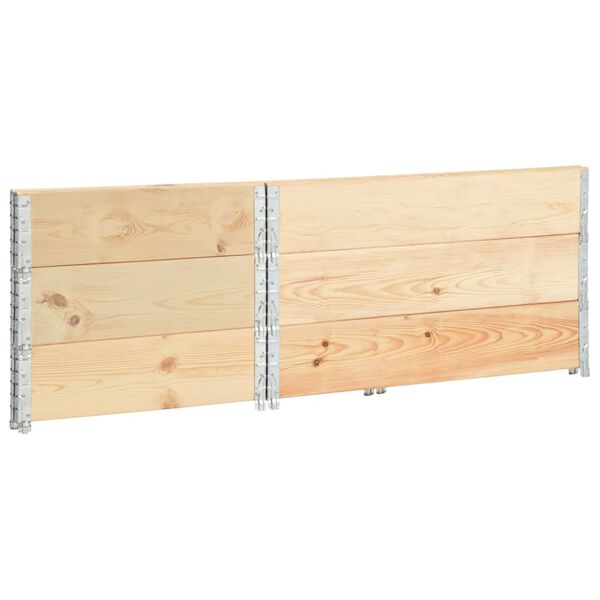 vidaXL Pallet Collars 3 pcs 19.7"x39.4" Solid Pine Wood