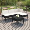vidaXL Garden Lounge Set Black and Cream White