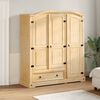 vidaXL Wardrobe Honey Pine Solid Pine Wood, Engineered Wood, Metal Medium