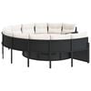 vidaXL Garden Sofa Black Poly Rattan Large Removable Covers