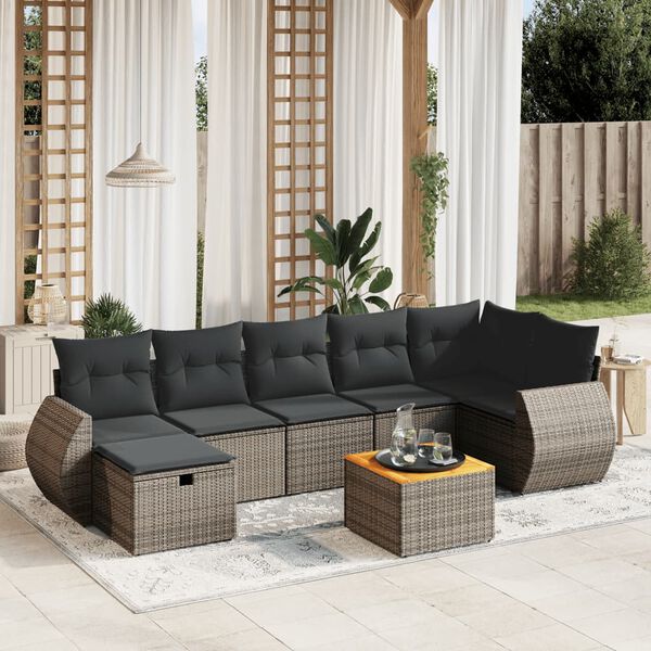 vidaXL Garden Sofa Set Gray