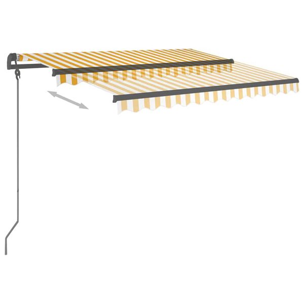 vidaXL Retractable Awning Yellow and White