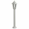 vidaXL Outdoor Floor Lamp Set of 3 Silver Stainless Steel, Polycarbonate