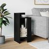 vidaXL Side Table Black Engineered Wood Small Rectangular Minimalist