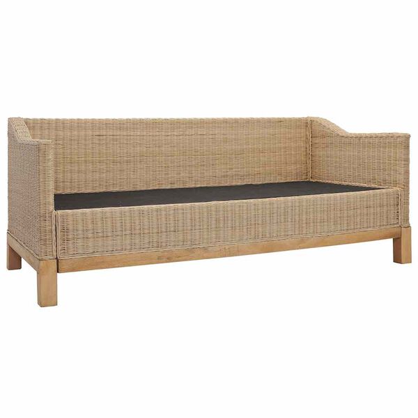 vidaXL Sofa Natural Natural rattan Large Removable Covers