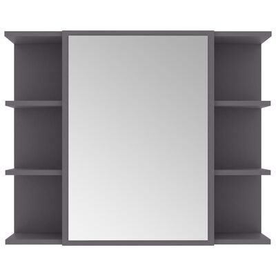vidaXL Bathroom Mirror Cabinet Gray 31.5"x8.1"x25.2" Engineered Wood