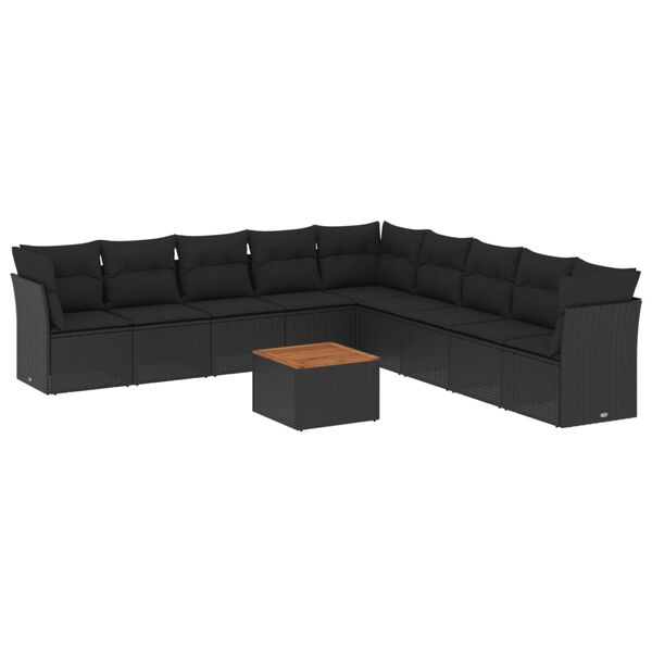 vidaXL Garden Sofa Set Black