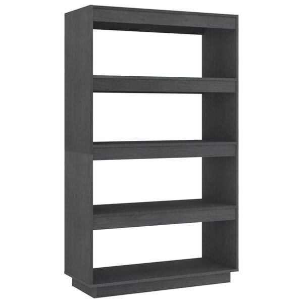 vidaXL Book Cabinet Grey Solid pinewood Medium Book Cabinet