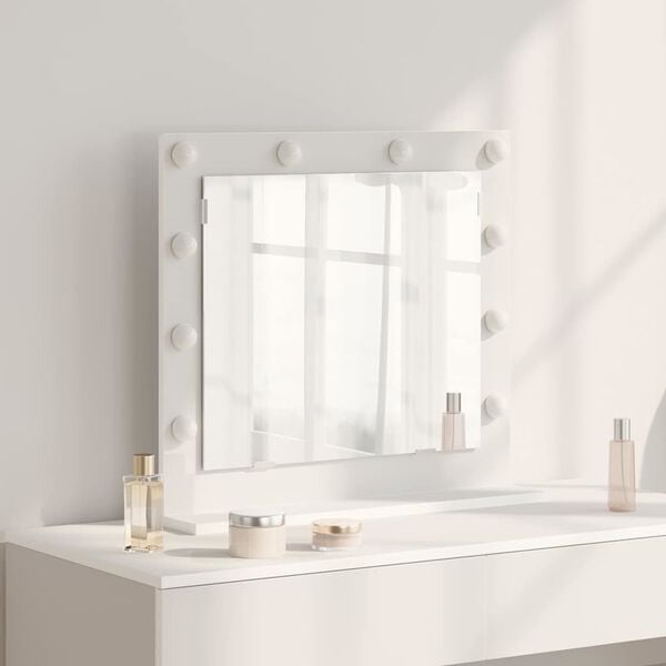 vidaXL Vanity Mirror with Mirror White 23.62 x 21.65 x 7.09 in