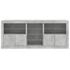 vidaXL Sideboard Concrete Grey Engineered Wood, Glass Large Sideboard