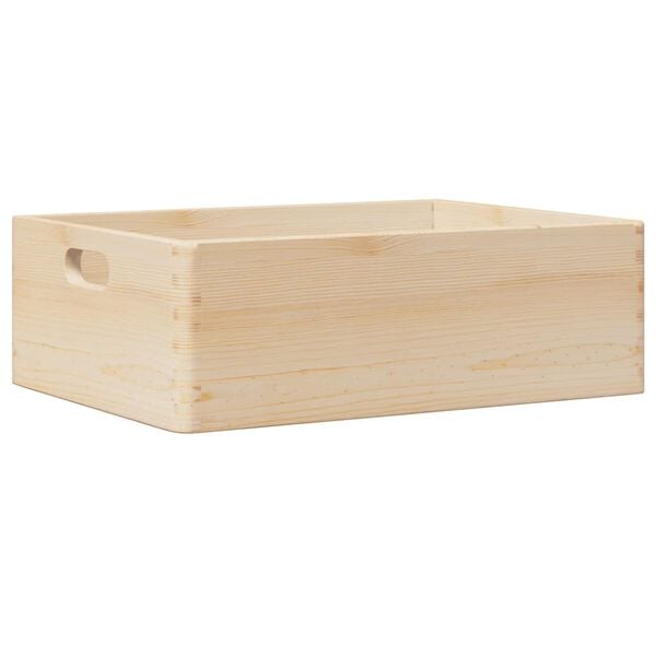 vidaXL Wooden Box Natural Solid pine wood Medium Storage Box