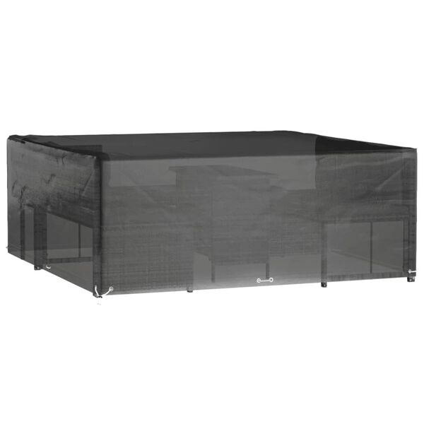 vidaXL Garden Furniture Cover Black Polyethylene, Aluminum Large