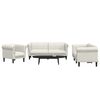vidaXL Sofa Set Cream Velvet (100% polyester), plywood, solid wood