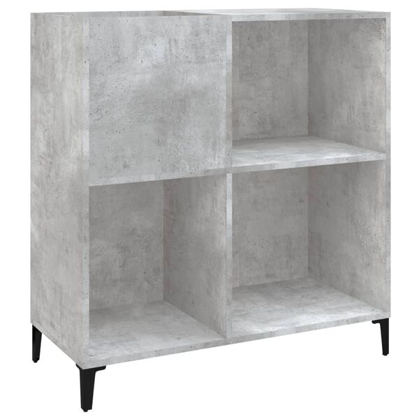 vidaXL Record Cabinet Concrete Grey Engineered Wood, Metal Medium
