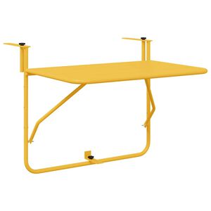 vidaXL Hanging Balcony Table Mustard 23.62 x 15.35 x 25.59 in Steel