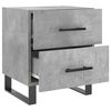 vidaXL Bedside Cabinet Set of 2 Concrete Grey Engineered Wood, Iron