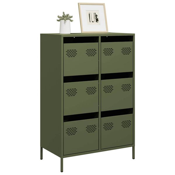 vidaXL Highboard Olive Green Cold-rolled steel Large Highboard