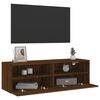 vidaXL TV Wall Cabinet Brown Oak 39.4x11.8x11.8" Engineered Wood