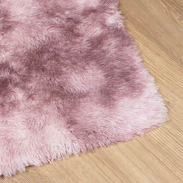 vidaXL Shaggy Rug Dusty Pink 100% Polyester 31.5 x 59.1 in Foldable