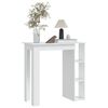 vidaXL Bar Table White Engineered wood High Bar Table Rectangular