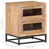 vidaXL Bedside Cabinet Brown Solid acacia wood, glass, powder-coated steel