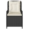vidaXL Reclining Garden Chair Black PE Rattan, Powder-Coated Steel Medium