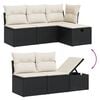 vidaXL Garden Sofa Set Black, Cream White