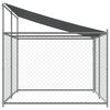 vidaXL Dog Cage Grey Galvanized Steel 13.1 x 6.6 x 6.6 ft Durable
