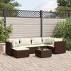 vidaXL Patio Lounge Set Brown PE Rattan 7 Piece Set