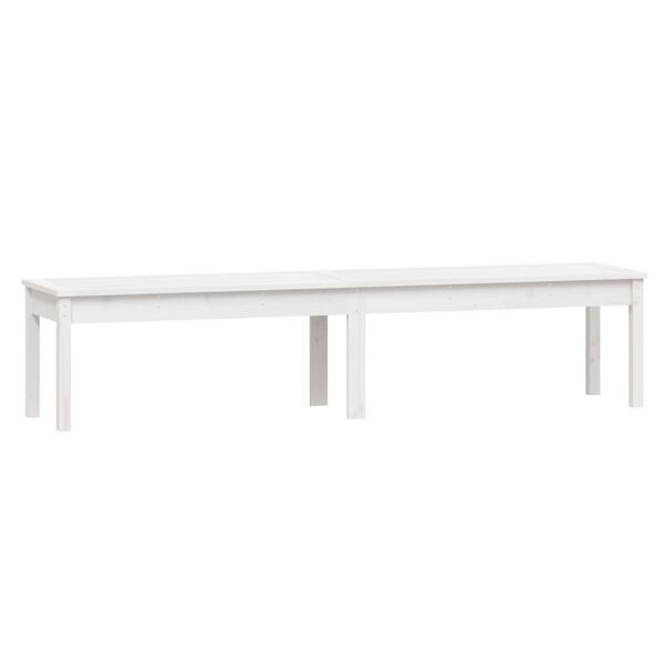 vidaXL 2-Seater Patio Bench White 80.1x17.3x17.7" Solid Wood Pine