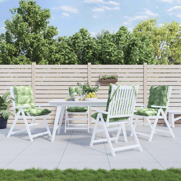 vidaXL Lowback Chair Cushion Set of 4 Leaf Pattern