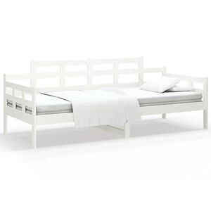 vidaXL Day Bed White Solid pine wood, plywood 31.5x79 in Convertible