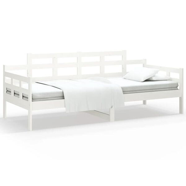 vidaXL Day Bed White Solid pine wood, plywood 31.5x79 in Convertible