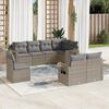 vidaXL Garden Sofa Set Grey PE rattan, powder-coated steel, polyester