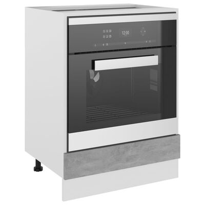 vidaXL Oven Cabinet Concrete Gray 23.6"x18.1"x32.1" Engineered Wood