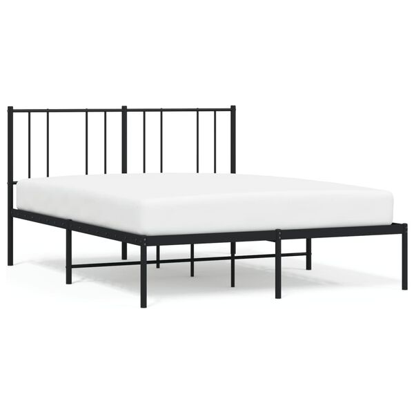 vidaXL Bed Frame Black Powder-coated steel Full Bed Frame Rectangular