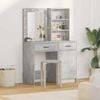 vidaXL Dressing Table Set with LED 2 pcs Concrete Grey Engineered Wood