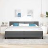vidaXL Box Spring Bed with Mattress Dark gray 78.7&ldquo; x 78.7&rdquo; fabric