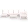 vidaXL Garden Lounge Set White Solid Pine Wood Medium Modular