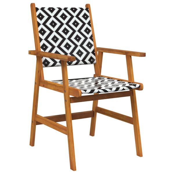 vidaXL Garden Chair Set of 6 Acacia wood and black