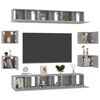 vidaXL 10 Piece TV Stand Set Concrete Gray Engineered Wood