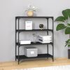 vidaXL Book Cabinet Black Engineered wood, Steel Large Industrial