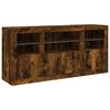 vidaXL Sideboard with LED Lights Smoked Oak 56.1"x14.6"x26.4"