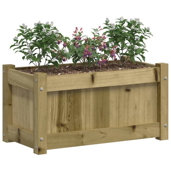 vidaXL Garden Planter Set of 2 Pinewood Brown Treated Pine Wood Medium