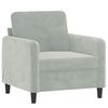 vidaXL Sofa Chair with Footstool Light Gray 23.6" Velvet